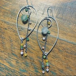 Multi Colored Gemstone Drop Earrings